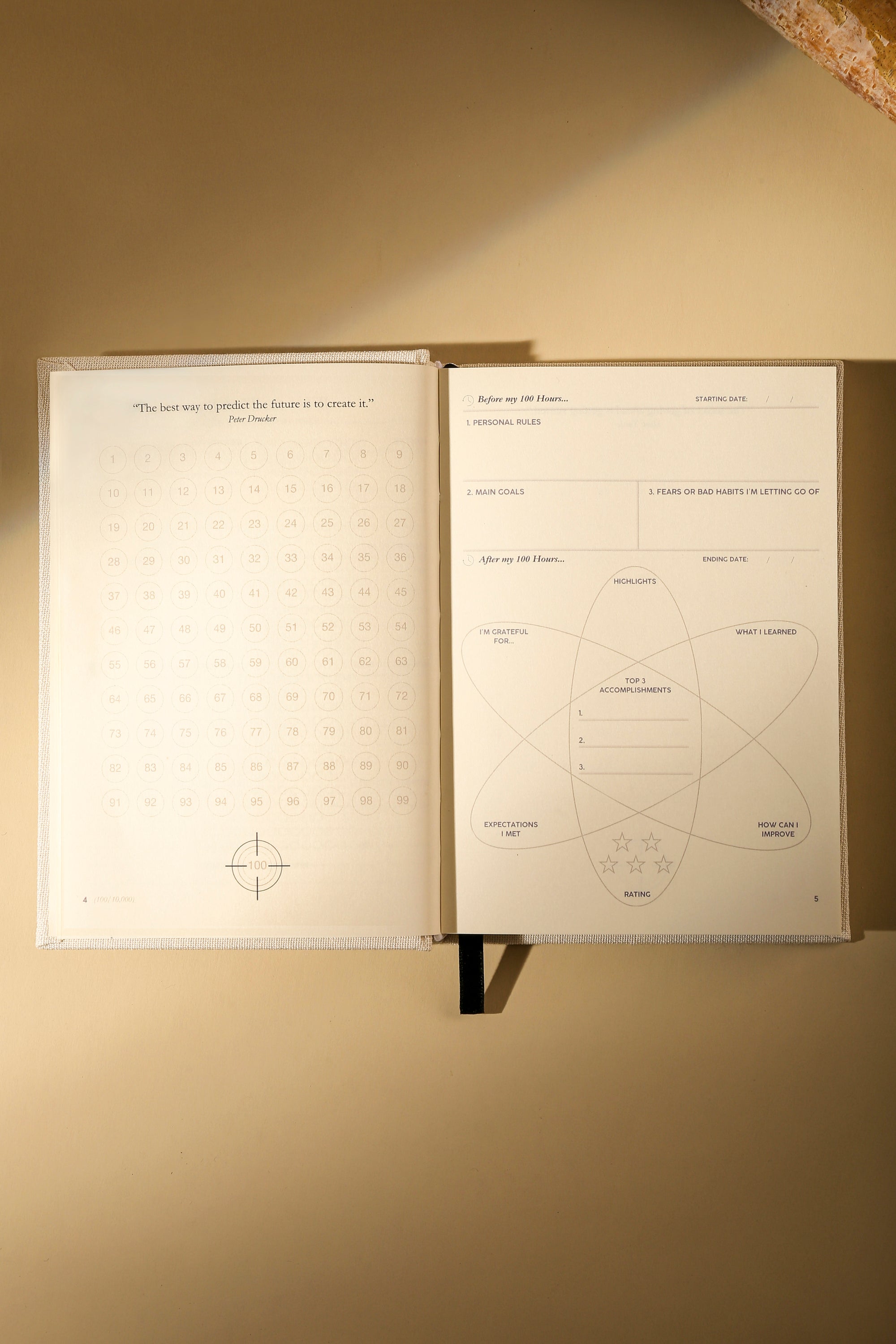 10,000 Hours Tracker Book open page