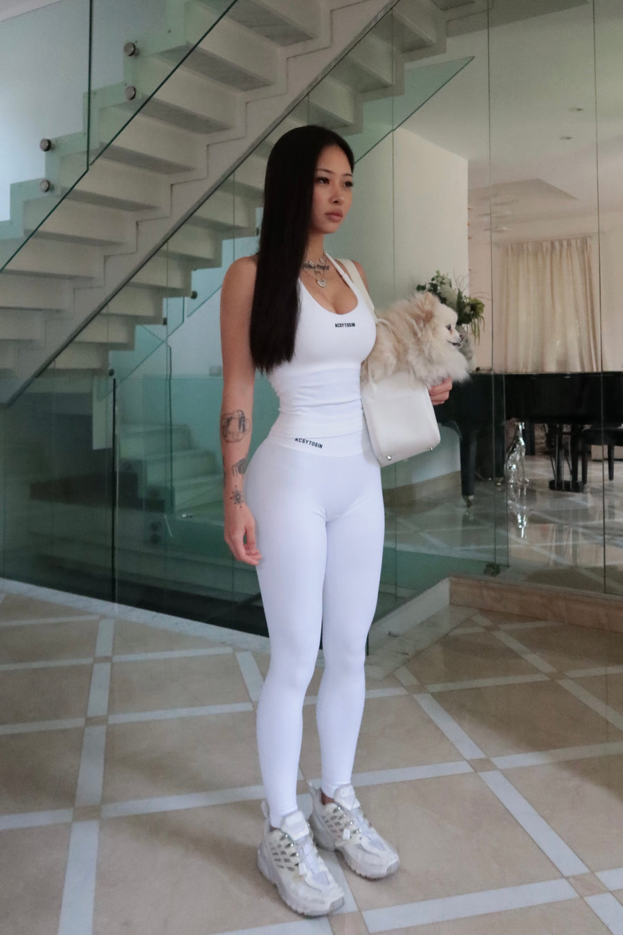 Contour Halter Tank - Pearl